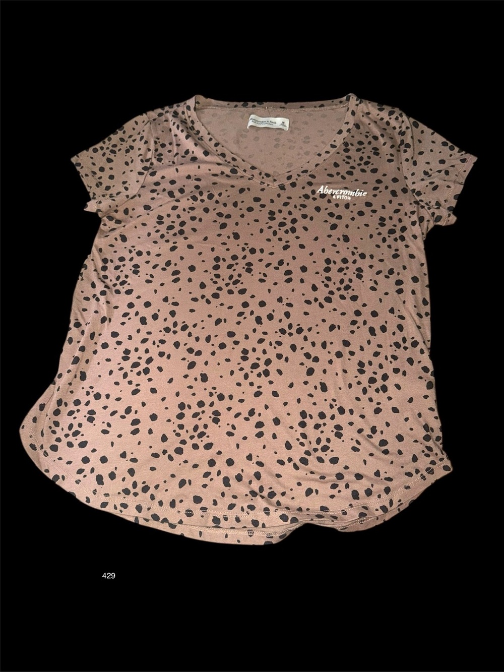 Abercrombie & Fitch Women's Leopard Print V-Neck Tee